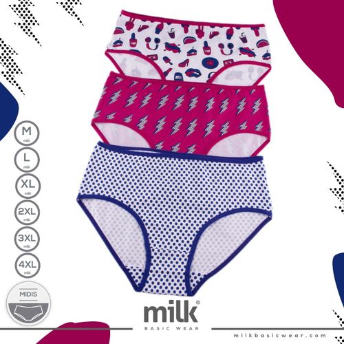 Milk Essences® Women Midi Set of 3 Midis Printed Color