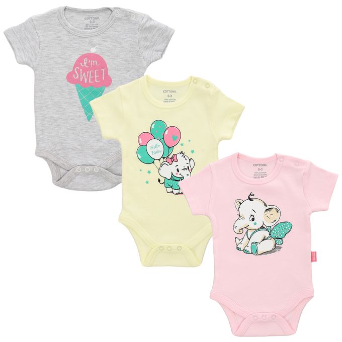 Cottonil Baby® Half Sleeves Onesies  "Snap Closure"