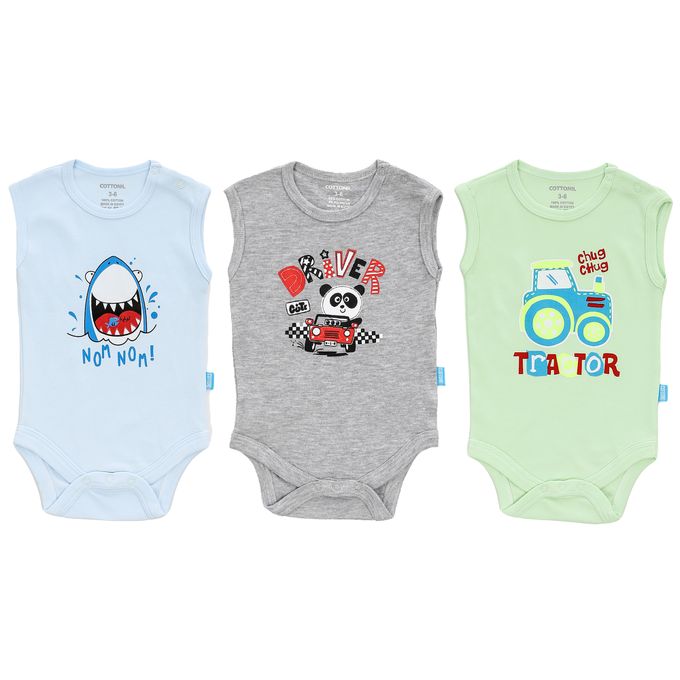 Cottonil Baby® Sleeveless Onesies  "Snap Closure"