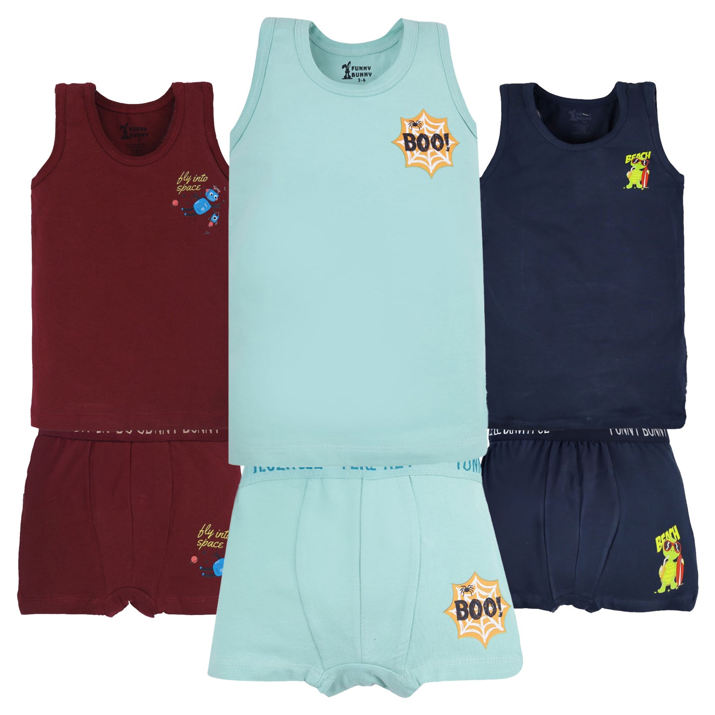 Funny Bunny® Boys Underwear Set (Shirt & Boxer)