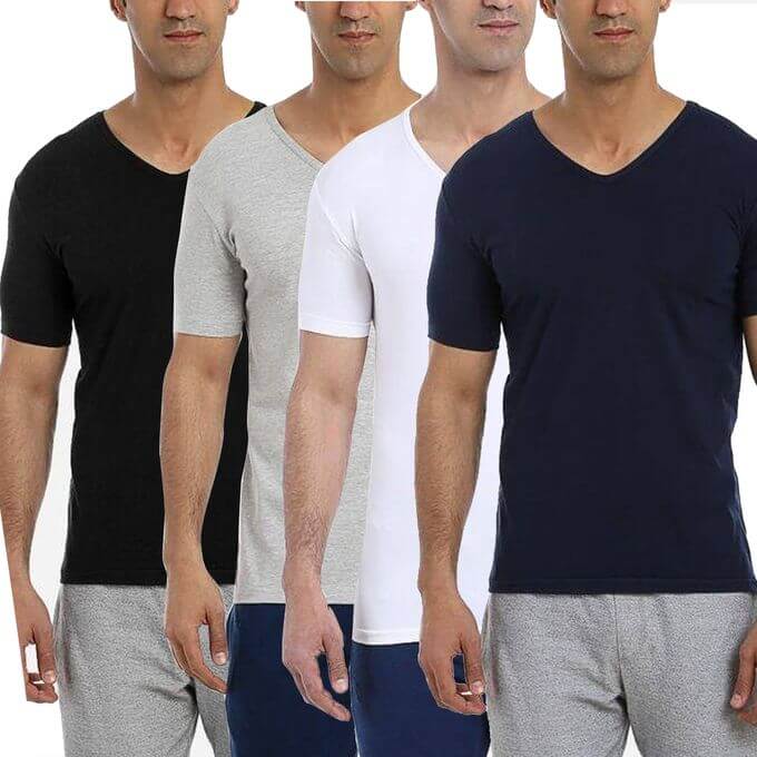 Cottonil Stretch® Men Half Sleeves "V" Neck Undershirt