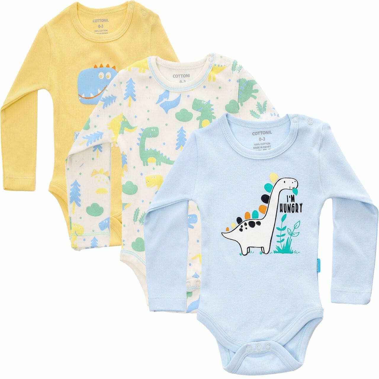 Cottonil Baby® Long Sleeves Onesies  "Snap Closure"